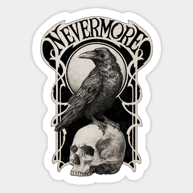 Nevermore Sticker by Moutchy